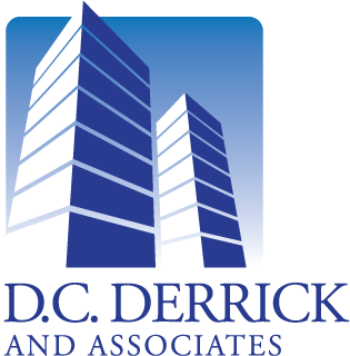 Logo design for DCDerrick, a building management and refurbishment company in California.