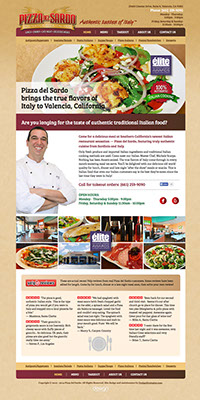 Branding for Pizza del Sardo restaurant in California.