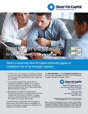 Magazine ad design for Silver Fin Capital by Design Strategies, Inc.