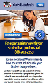Mobile website design for Student Loan Center of California.